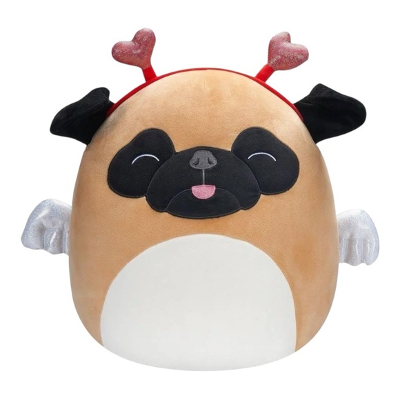 Pam the Pug 12-inch Valentines Day 2023 Wings and Heart Headband Squishmallows - Picture 4 of 8